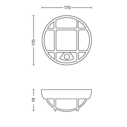 Philips - LED Vonkajšie nástenné svietidlo so senzorom EAGLE 1xLED/3W/230V IP44