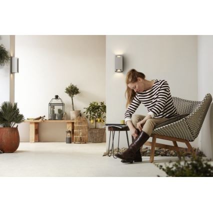 Philips 17339/48/PN - Vonkajšie nástenné svietidlo MYGARDEN TROWEL 2xGU10/5W