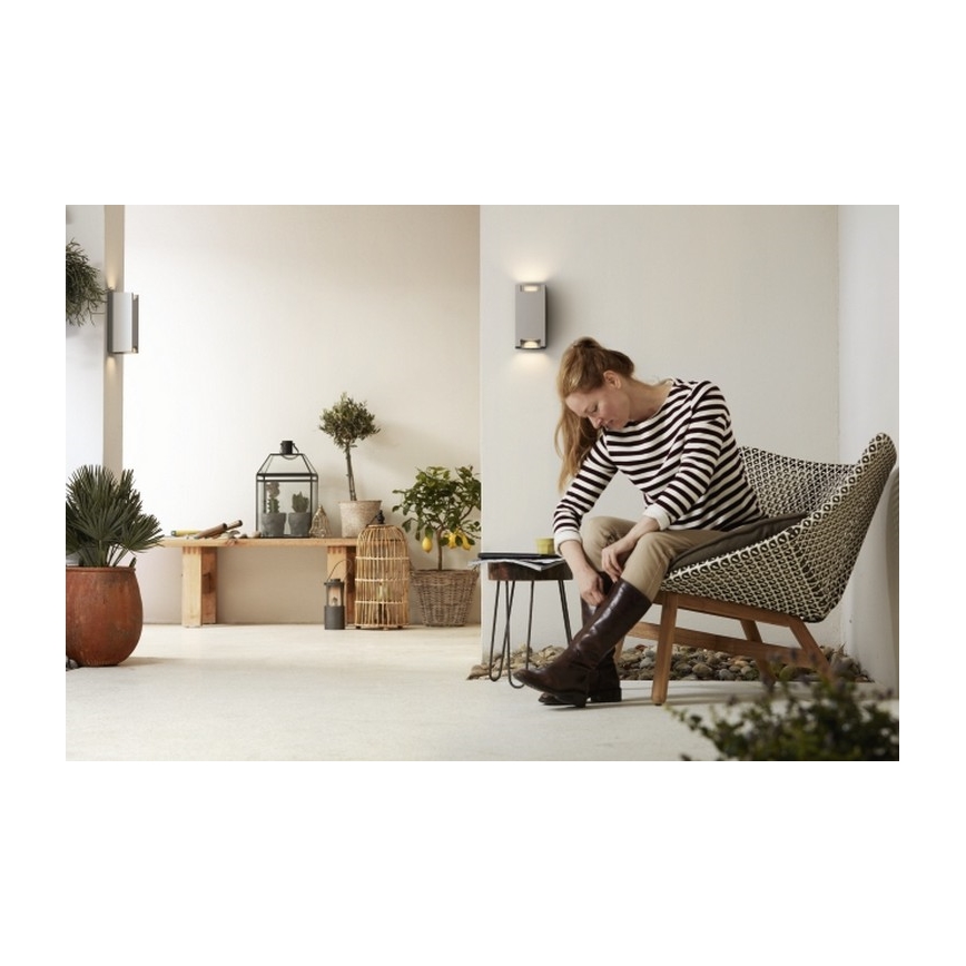 Philips 17339/48/PN - Vonkajšie nástenné svietidlo MYGARDEN TROWEL 2xGU10/5W