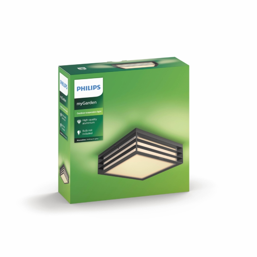 Philips 17350/93/PN - Vonkajšie stropné svietidlo MYGARDEN MOONSHINE 2xE27/14W