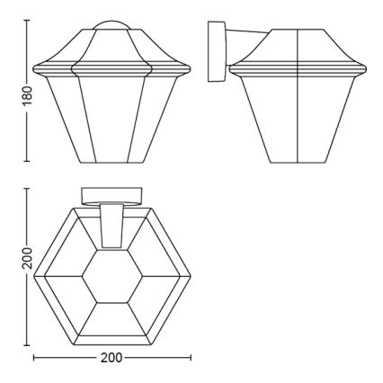 Philips - Vonkajšie nástenné svietidlo 1xE27/42W