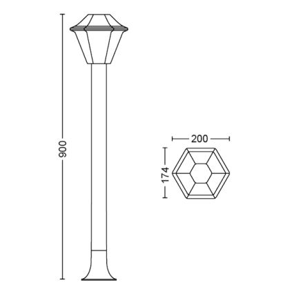 Philips 17388/43/PN - Vonkajšia lampa MYGARDEN CURASSOW 1xE27/42W/230V