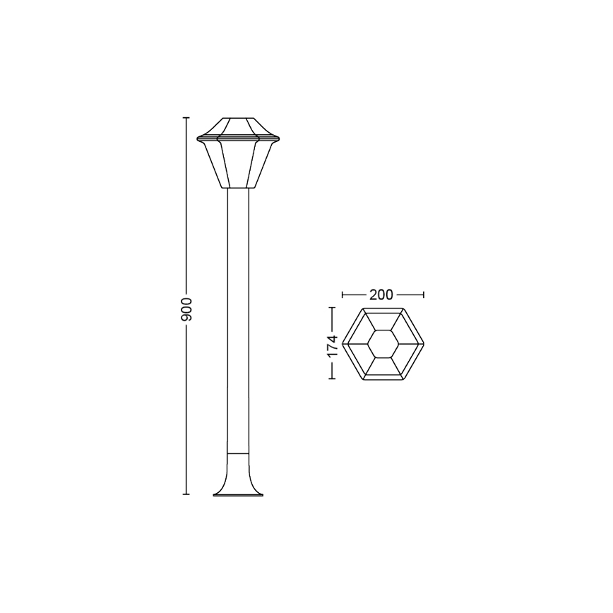 Philips 17388/43/PN - Vonkajšia lampa MYGARDEN CURASSOW 1xE27/42W/230V
