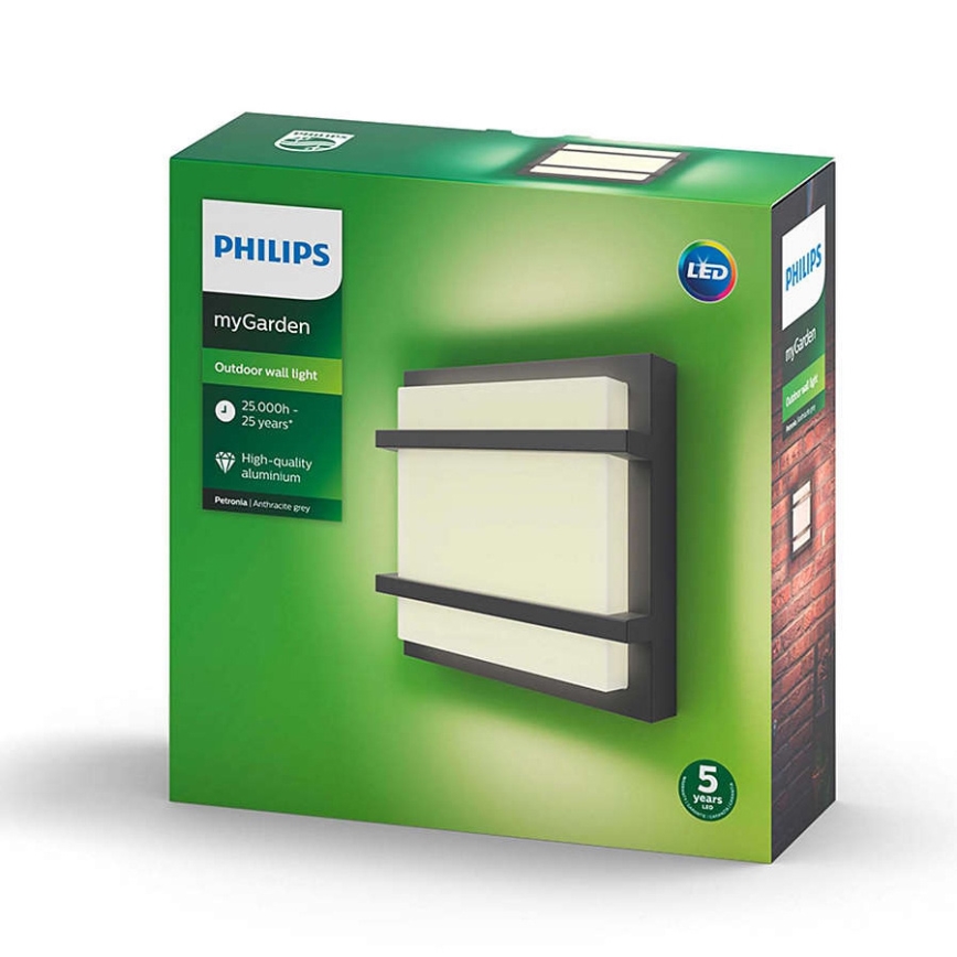 Philips 17394/93/P0 - LED Vonkajšie nástenné svietidlo MYGARDEN PETRONIA LED/12W