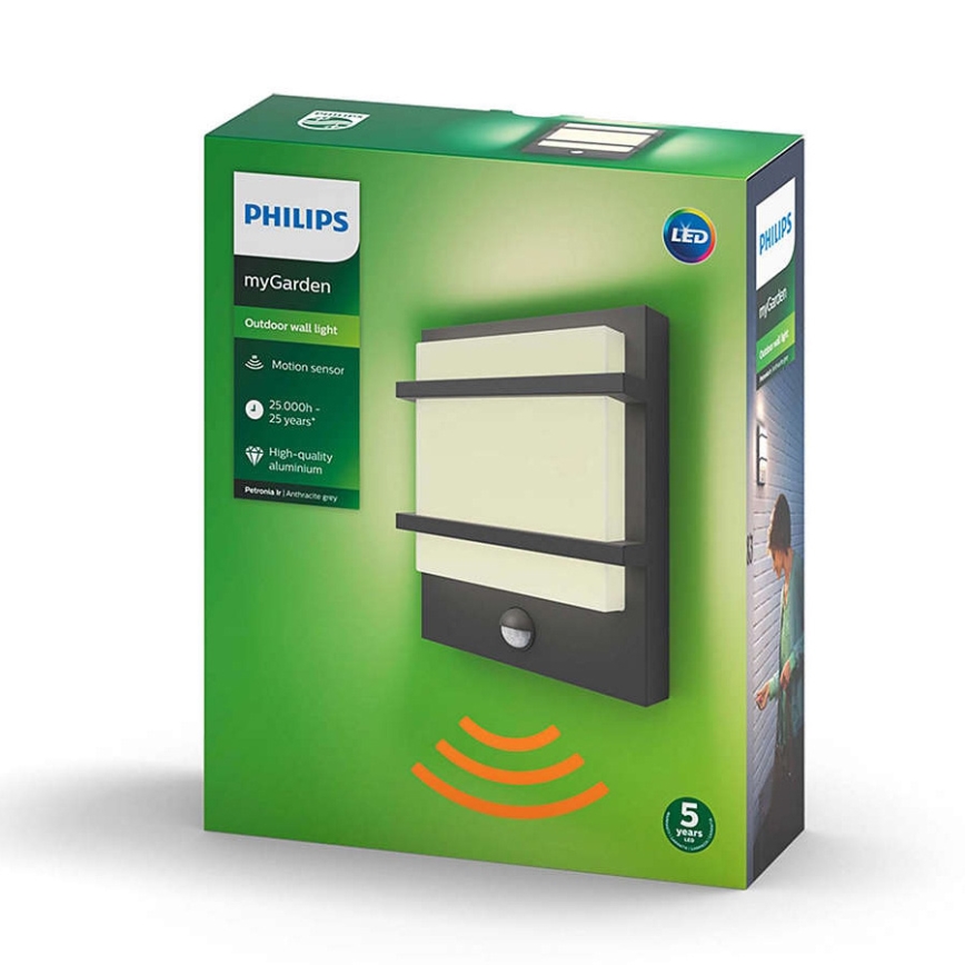Philips 17395/93/P0 - LED Vonkajšie nástenné svietidlo MYGARDEN PETRONIA LED/12W