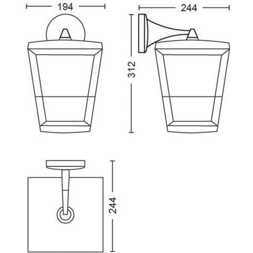 Philips 17440/30/P7 - LED RGB Vonkajšie nástenné svietidlo HUE ECONIC LED/15W/230V IP44