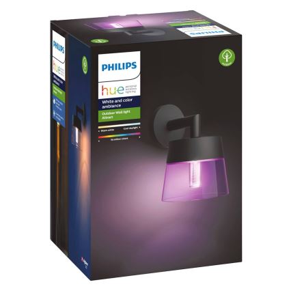 Philips - LED RGBW Stmievateľné vonkajšie nástenné svietidlo Hue ATTRACT LED/8W/230V 2000-6500K IP44