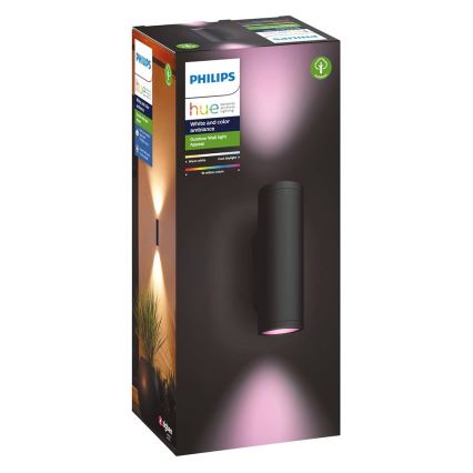 Philips - LED RGBW Stmievateľné vonkajšie nástenné svietidlo Hue APPEAR 2xLED/8W/230V IP44