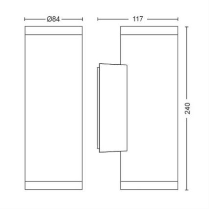 Philips - LED RGBW Stmievateľné vonkajšie nástenné svietidlo Hue APPEAR 2xLED/8W/230V IP44