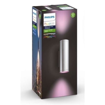 Philips - LED RGBW Stmievateľné vonkajšie nástenné svietidlo Hue APPEAR 2xLED/8W/230V IP44