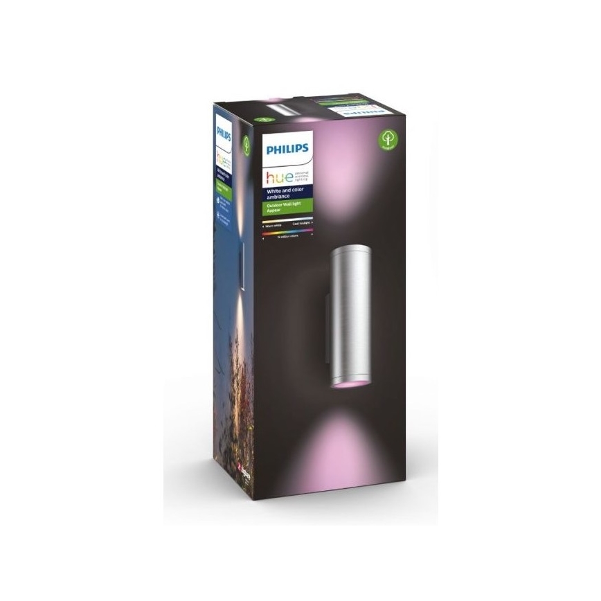 Philips - LED RGBW Stmievateľné vonkajšie nástenné svietidlo Hue APPEAR 2xLED/8W/230V IP44