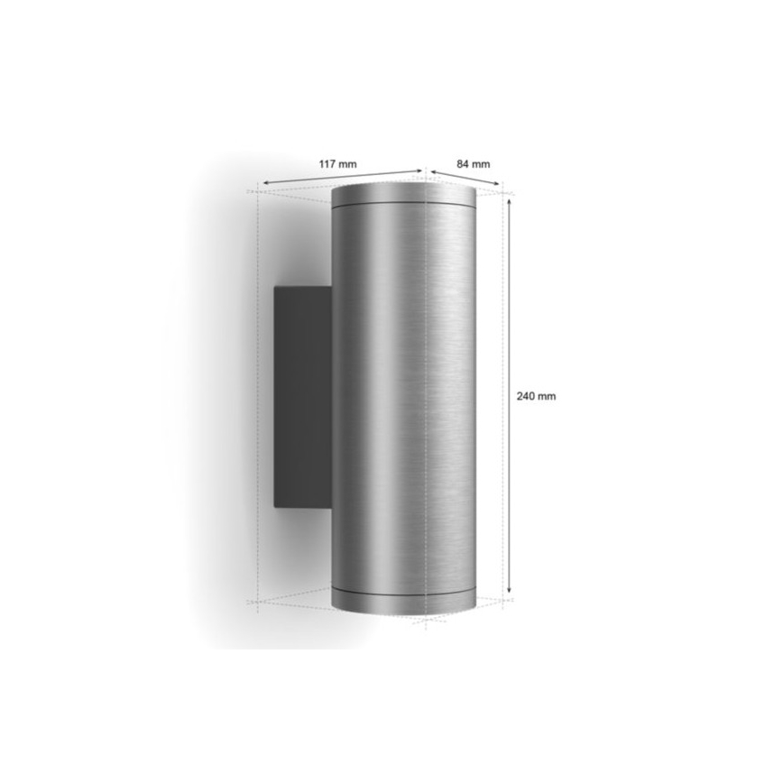 Philips - LED RGBW Stmievateľné vonkajšie nástenné svietidlo Hue APPEAR 2xLED/8W/230V IP44