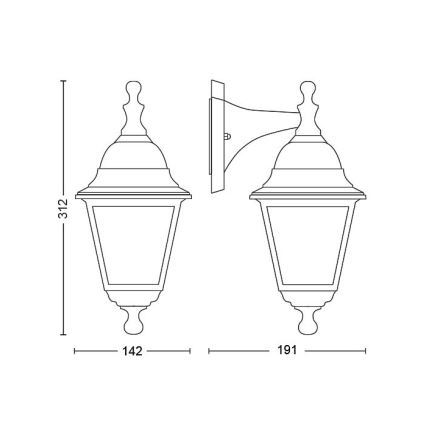 Philips - Vonkajšie nástenné svietidlo 1xE27/60W/230V IP44