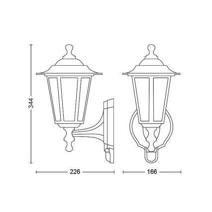 Philips - Vonkajšie nástenné svietidlo so senzorom 1xE27/60W/230V IP44