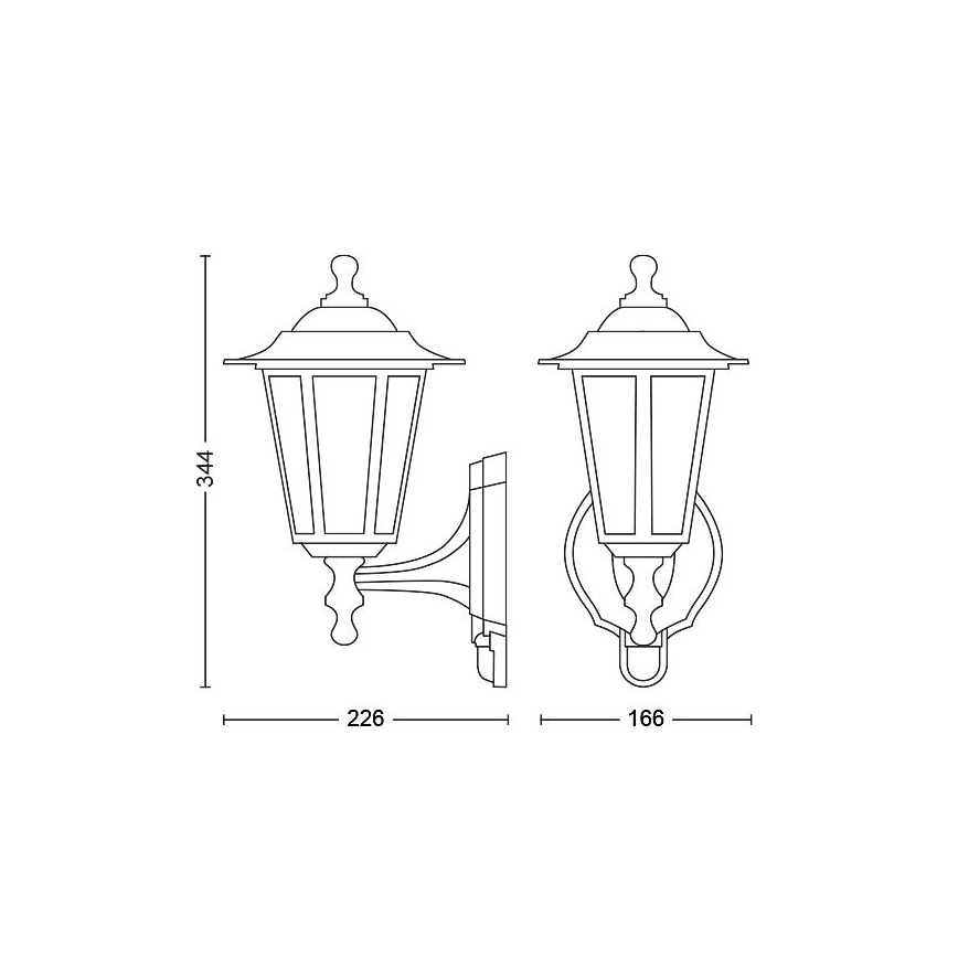 Philips - Vonkajšie nástenné svietidlo so senzorom 1xE27/60W/230V IP44