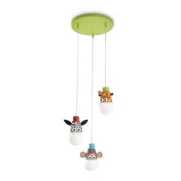 Philips 40594/55/16 - Detský luster MYKIDSROOM ZOO 3xE27/12W