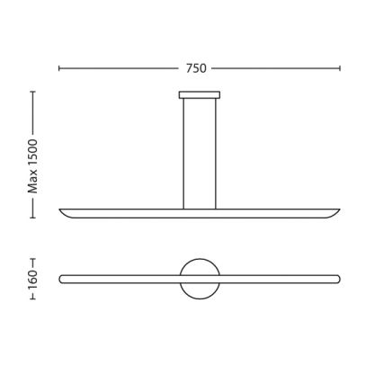 Philips 40747/48/16 - LED Stmievateľný luster na lanku MYLIVING SELV 2xLED/7,5W/230V