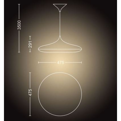 Philips - LED Stmievateľný luster na lanku Hue CHER LED/39W/230V + diaľkové ovládanie