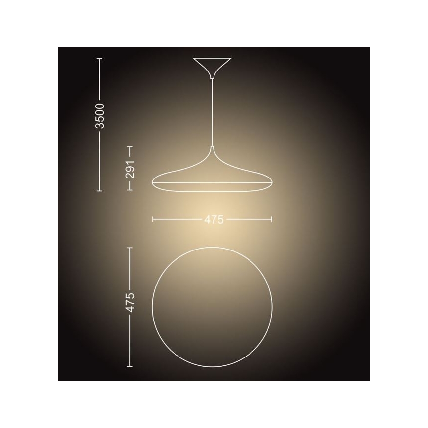 Philips - LED Stmievateľný luster na lanku Hue CHER LED/39W/230V + diaľkové ovládanie