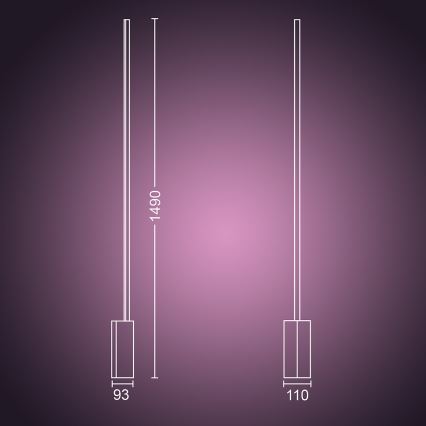 Philips 40802/48/P9 - LED Stolná lampa HUE SIGNE 1xLED/32W/230V