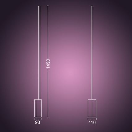 Philips - LED RGB Stojacia lampa Hue SIGNE 1xLED/32W/230V