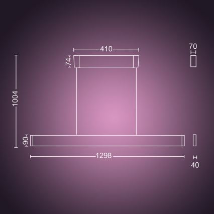 Philips -  LED RGBW Stmievateľný luster na lanku Hue ENSIS White And Color Ambiance 2xLED/39W/230V