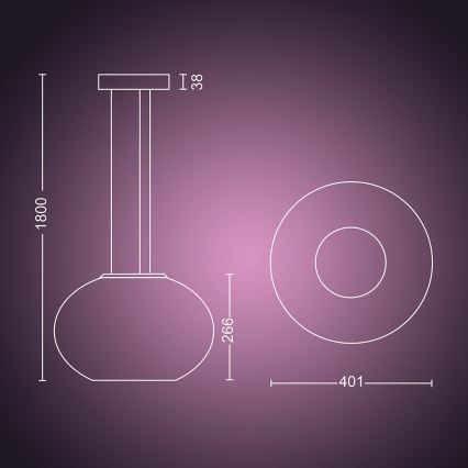 Philips 40906/31/P9 - LED Luster na lanku HUE FLOURISH LED/32W/230V