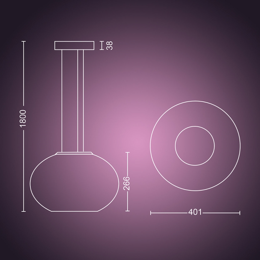 Philips 40906/31/P9 - LED Luster na lanku HUE FLOURISH LED/32W/230V