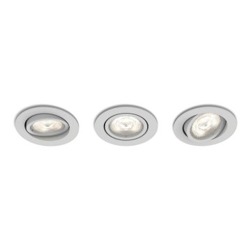 Philips 50113/87/P0 - SADA 3x LED Stmievateľné podhľadové svietidlo CASEMENT 3xLED/4,5W/230V