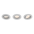 Philips 50183/87/PN - SADA 3x Podhľadové svietidlo ENNEPER 3xGU10/5,5W/230V