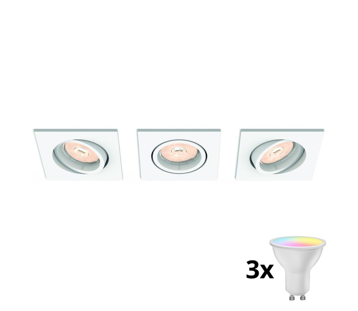 Philips 50193/31/PN- SADA 3x stmievateľných LED RGBW podhľadových svietidiel 1x GU10/4,8W/230V biela + diaľkové ovládanie P1927+3xAI2362