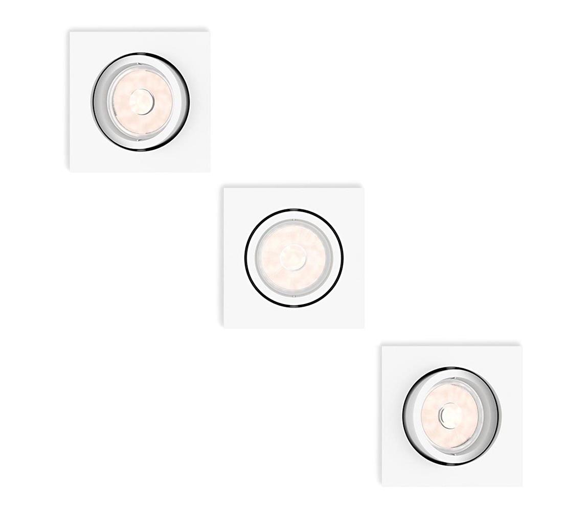 Philips 50193/31/PN - SADA 3x zapustených stropných svietidiel ENNEPER 1xGU10/5,5W/230V 50193/31/PN