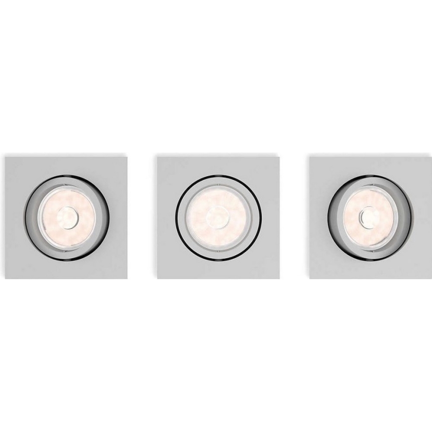 Philips 50193/87/PN - SADA 3x Podhľadové svietidlo ENNEPER 1xGU10/5,5W/230V