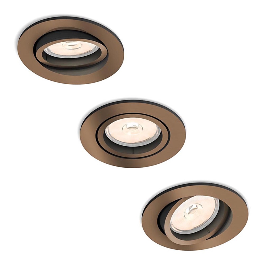 Philips 50393/05/PN - SADA 3x Podhľadové svietidlo DONEGAL 1xGU10/5,5W/230V
