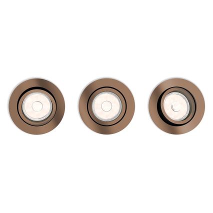 Philips 50393/05/PN - SADA 3x Podhľadové svietidlo DONEGAL 3xGU10/5,5W/230V