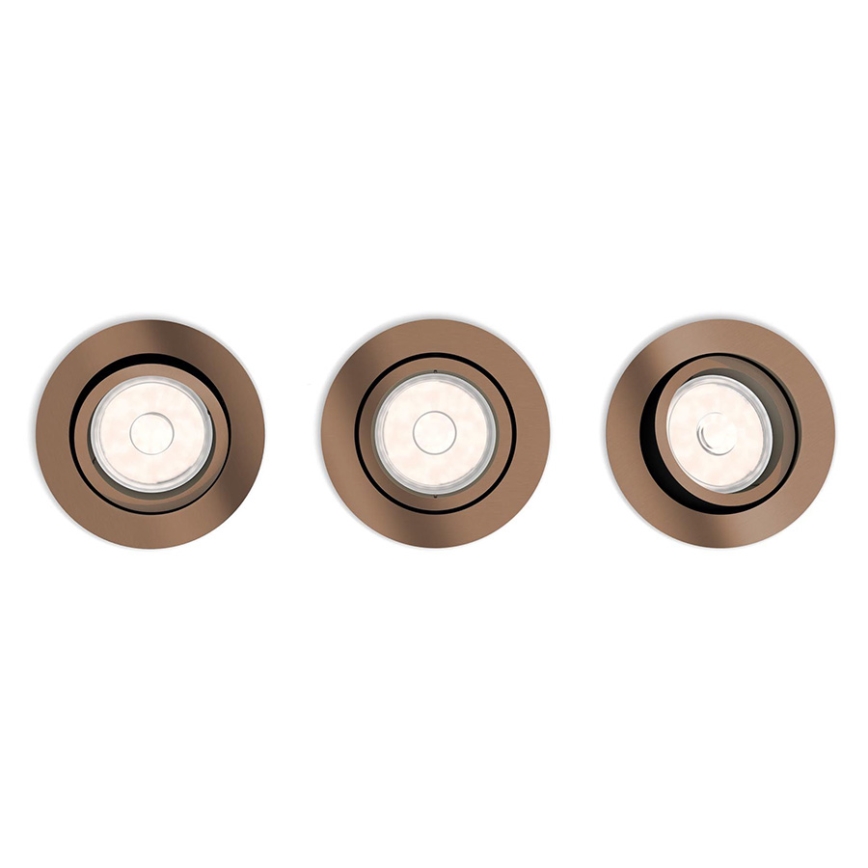 Philips 50393/05/PN - SADA 3x Podhľadové svietidlo DONEGAL 3xGU10/5,5W/230V