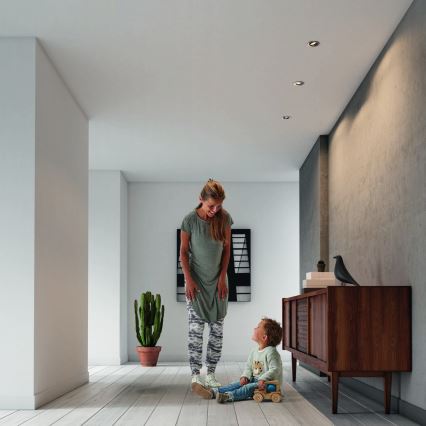 Philips - SADA 3x LED RGBW stmievateľné zapustené stropné svietidlo 1xGU10/4,8W/230V matný chróm + diaľkové ovládanie