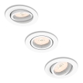 Philips 50393/31/PN - SADA 3× podhľadových svietidiel DONEGAL, 1× GU10/5,5W/230V
