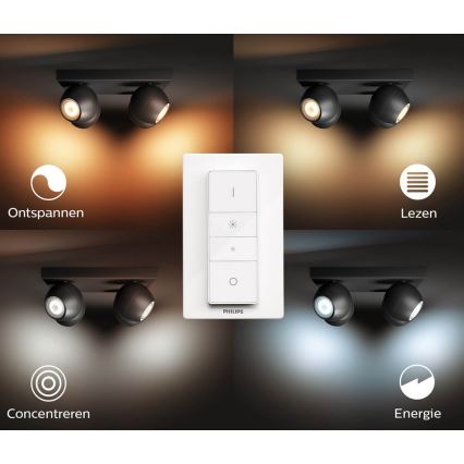 Philips - LED Stmievateľné bodové svietidlo Hue BUCKRAM 4xGU10/5W/230V + diaľkové ovládanie