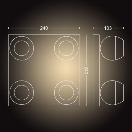 Philips - LED Stmievateľné bodové svietidlo Hue BUCKRAM 4xGU10/5W/230V + diaľkové ovládanie