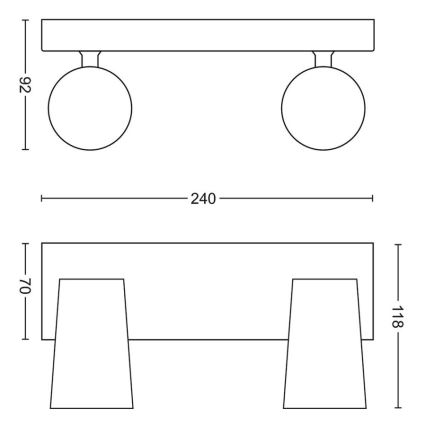 Philips - LED Bodové svietidlo 2xGU10/5,5W/230V