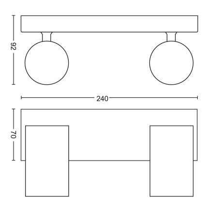 Philips - Bodové svietidlo 2xGU10/5,5W/230V