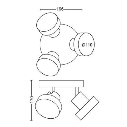 Philips - LED Bodové svietidlo 3xLED/4,5W/230V