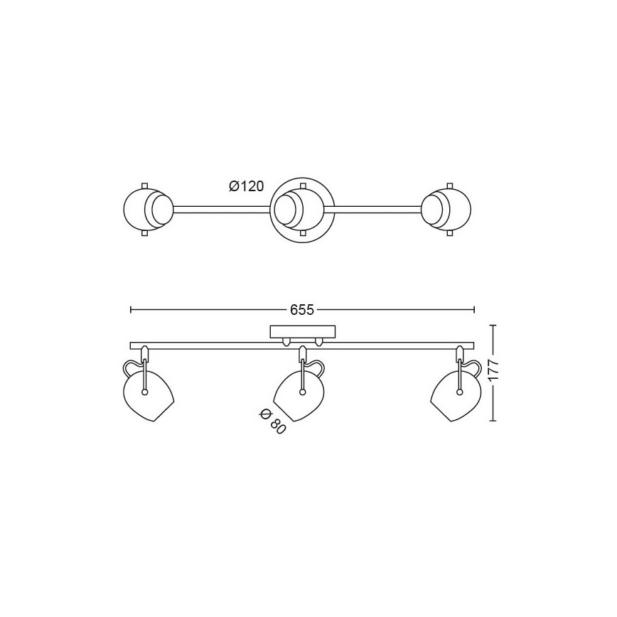 Philips 50613/31/P0 - LED Bodové svietidlo RIVANO 3xLED/4,3W/230V