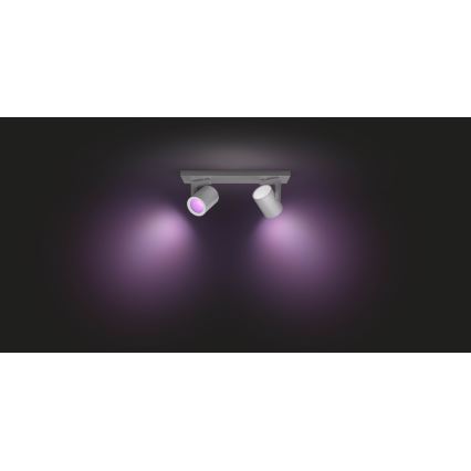 Philips - LED RGBW Stmievateľné bodové svietidlo Hue ARGENA 2xGU10/5,7W/230V