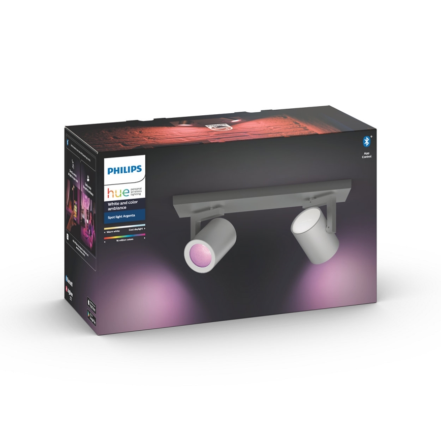 Philips 50622/48/P7 - LED Bodové svietidlo HUE ARGENA 2xGU10/5,7W/230V