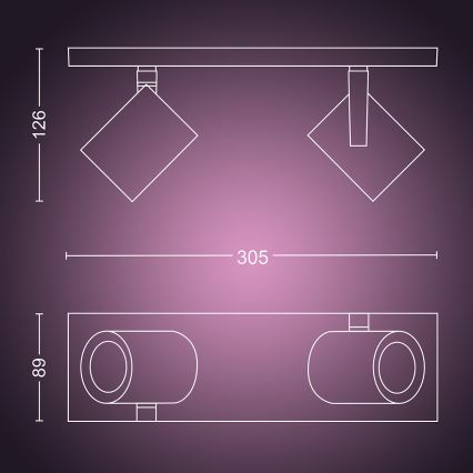 Philips 50622/48/P7 - LED Bodové svietidlo HUE ARGENA 2xGU10/5,7W/230V
