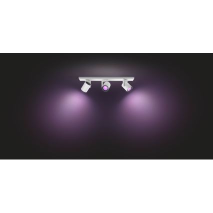 Philips - LED RGBW Stmievateľné bodové svietidlo Hue ARGENA 3xGU10/5,7W/230V