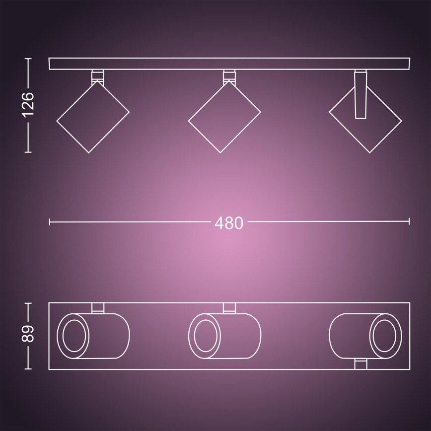 Philips 50623/31/P7 - LED Bodové svietidlo HUE ARGENA 3xGU10/5,7W/230V