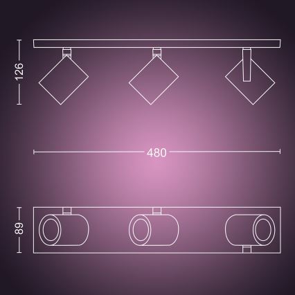 Philips - LED RGBW Stmievateľné bodové svietidlo Hue ARGENA 3xGU10/5,7W/230V